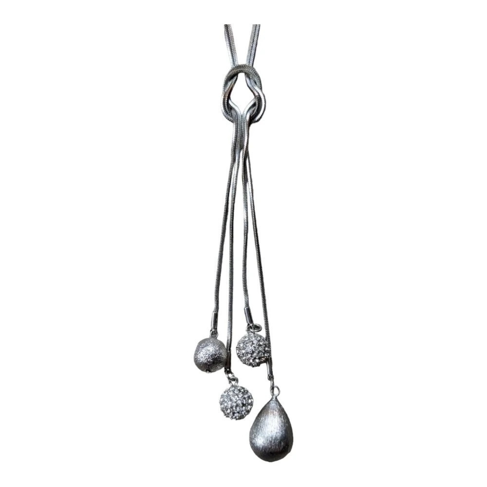 Multi Pendant Style Necklace  Silver Adjustable